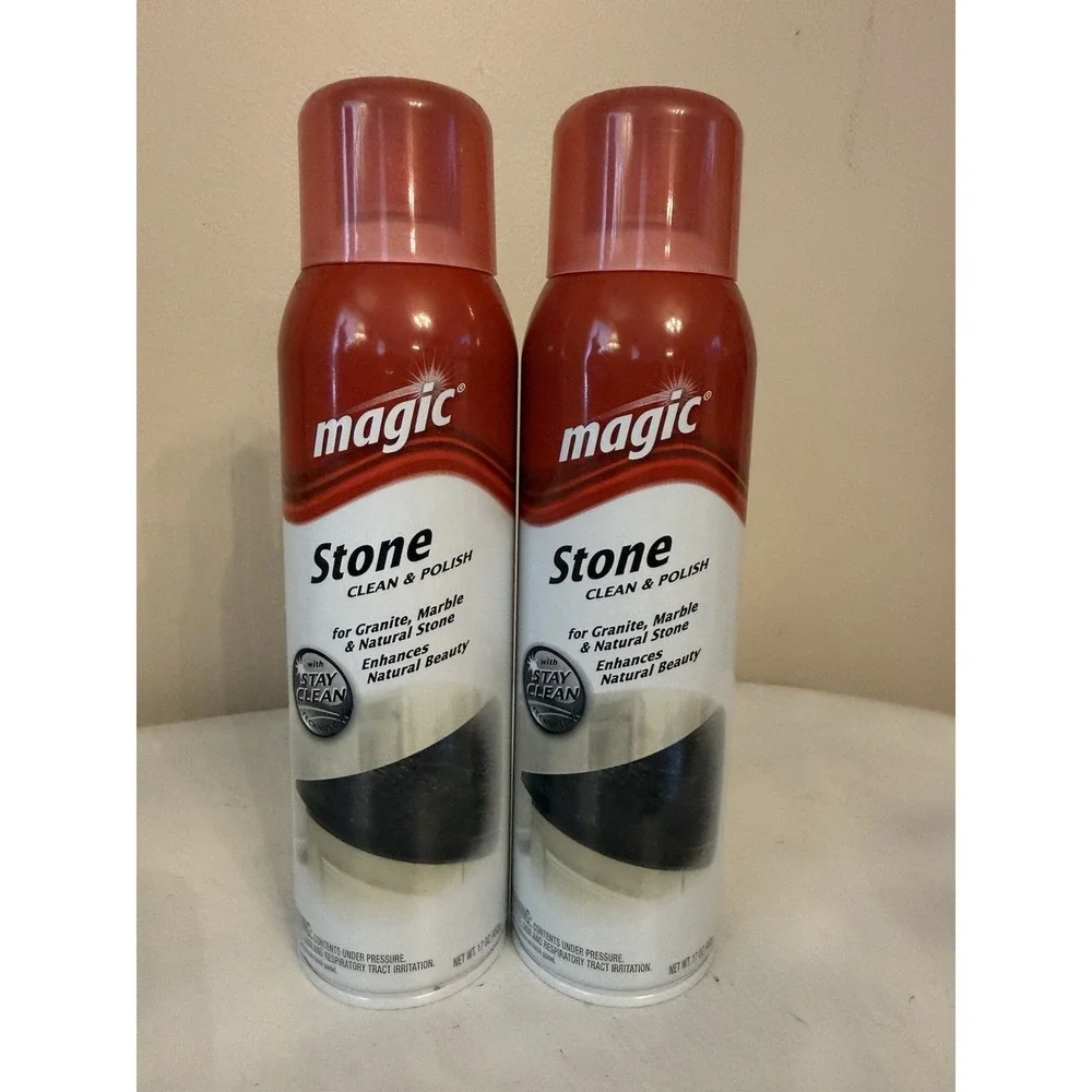 (2) NEW Magic Stone Cleaner & Polish ORIGINAL 17 oz RARE Cleans Marble and Stone